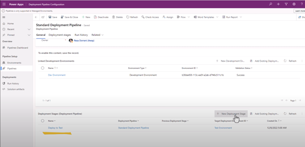Power Apps – Standard Deployment Pipeline Konfiguration mit Deployment Stages
